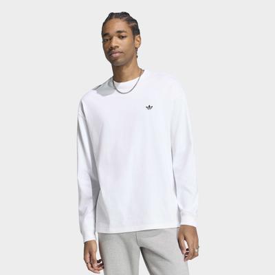 T-Shirt ADIDAS ORIGINALS "ESS LS TEE", Herren, Gr. XL, weiß, Obermaterial: 100% Baumwolle, normal, Rundhals, Shirts T-Shirt, sportlicher Stil, mit Rundhalsausschnitt, mit kurzen Ärmeln
