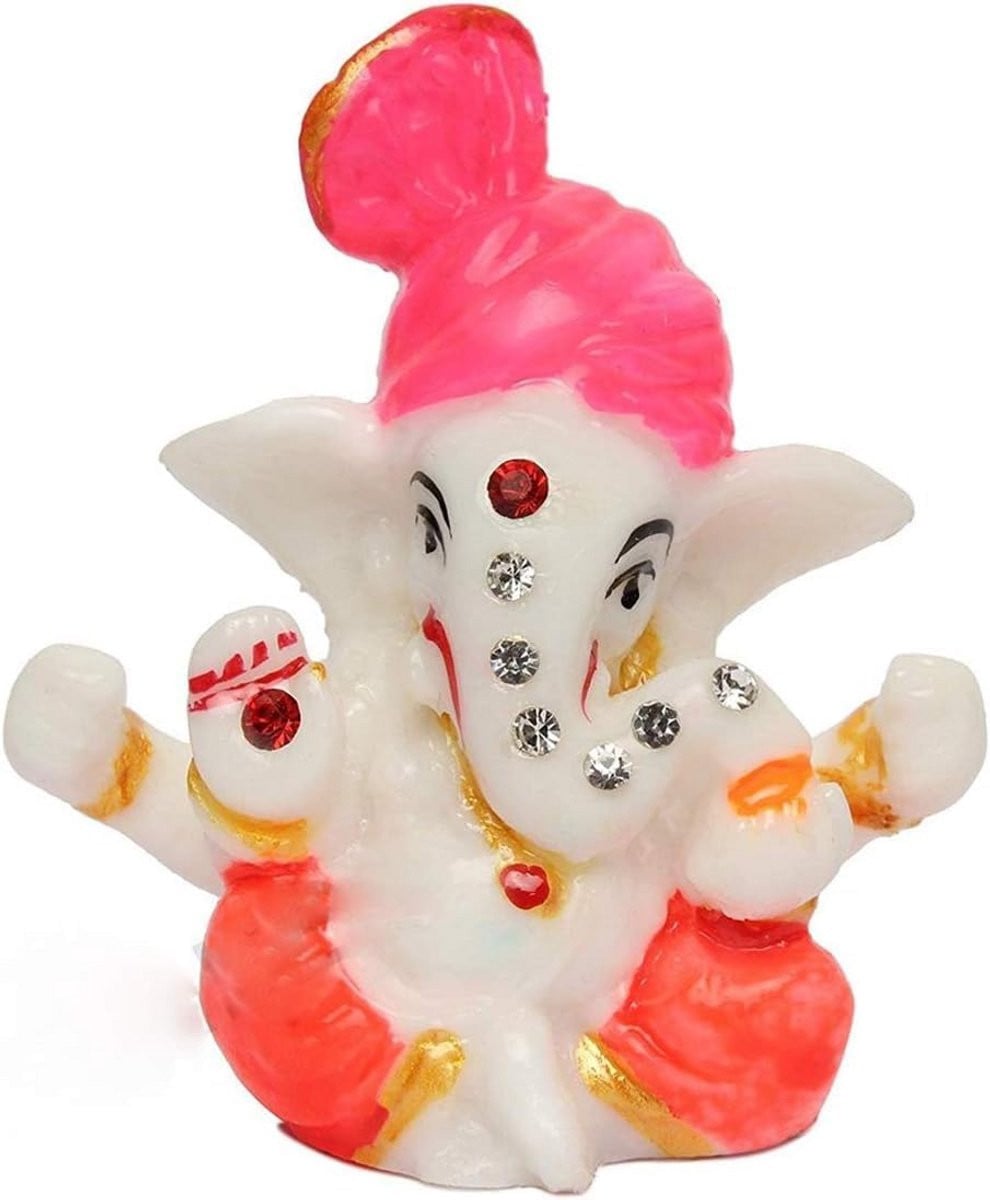 Pagdi Stone Mini Lord Ganesh Standbeeld voor Auto en Woondecoratie