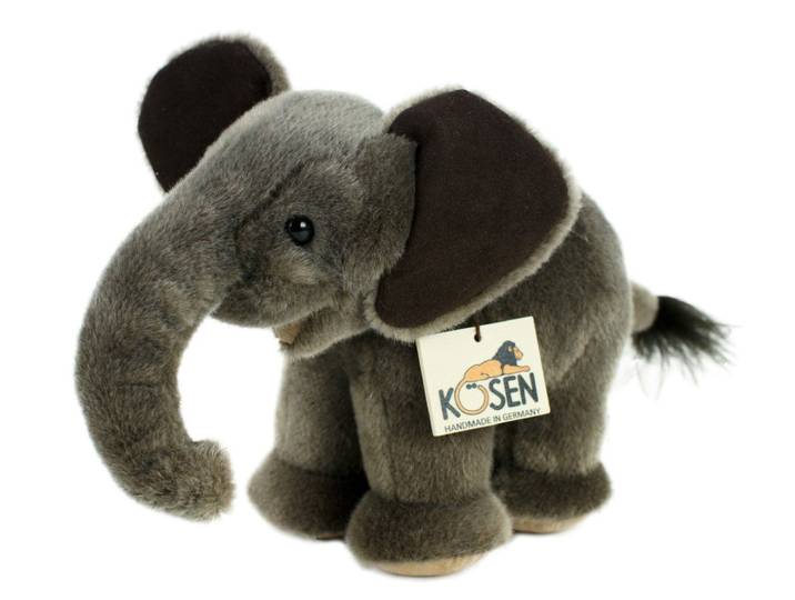 Teddys Rothenburg Kuscheltier Kösen Elefant stehend 25 cm grau