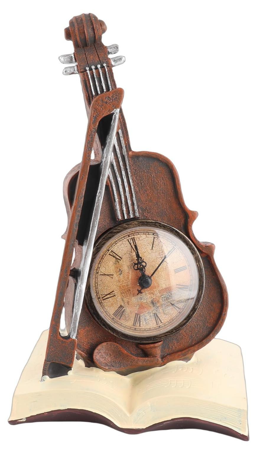 Dripio Analoge Tafelklok met Violin-kloksculptuur in Vintage Stijl