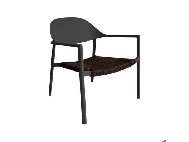 Fauteuil de jardin lounge en aluminium et résine Bage graphite noir