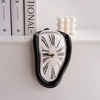 Daily Discovery Surreal Melting Wall Clock Dali Style Clock Unique Home Decor black1