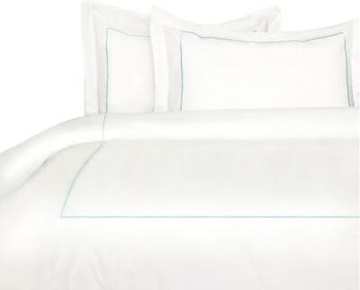 Melange Home Percale Cotton Crisp Single-stripe Duvet Cover Set