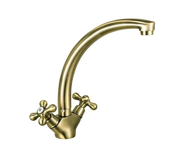 Messing Zweigriff Spültischarmatur RETRO Küchenarmatur als Küchen Wasserhahn