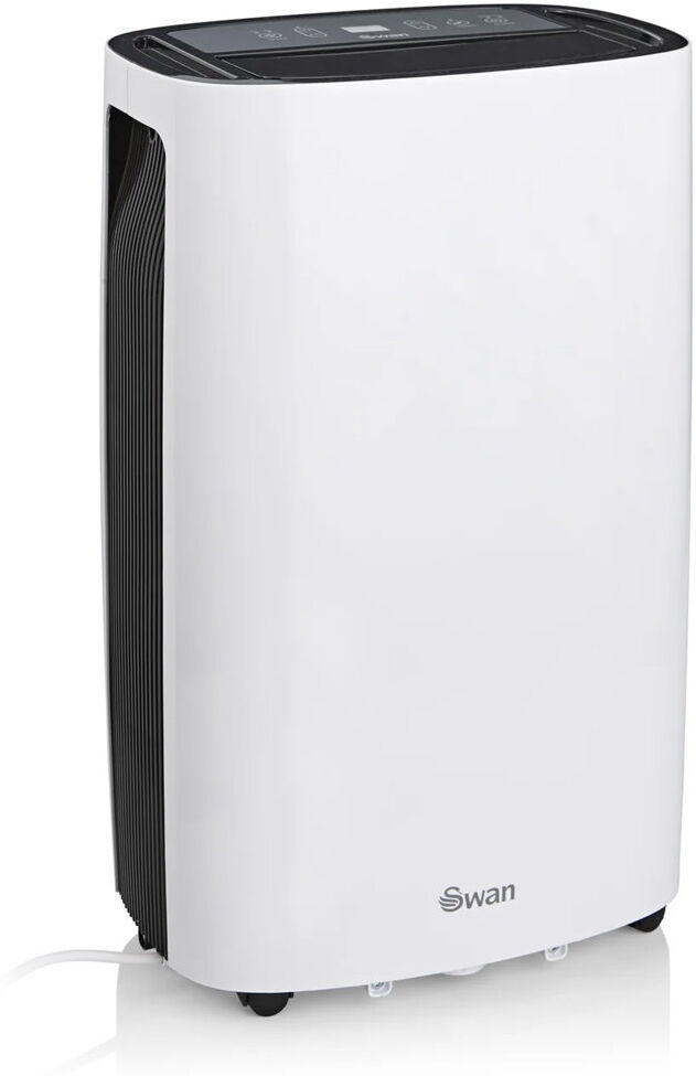 Swan 20 Litre Dehumidifier with LED Display, Auto Shut off, 24 Hour Timer White 56.1cm H X 34.1cm W X 25cm D