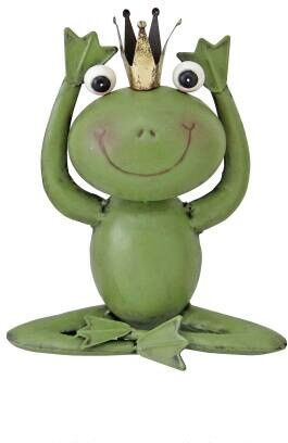 TrendLine Dekofigur Frosch Metall 27 x 23 cm grün