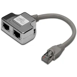 DIGITUS CAT 5e Patchkabel-Adapter, 2x CAT 5e, geschirmt PC-PC, 2x RJ45-Buchse zu 1x RJ45-Stecker, 0,19 m