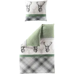 Traumschlaf, Bettwäsche, Hirsche (Bettwäsche Set, 155x220 cm + 80x80 cm)