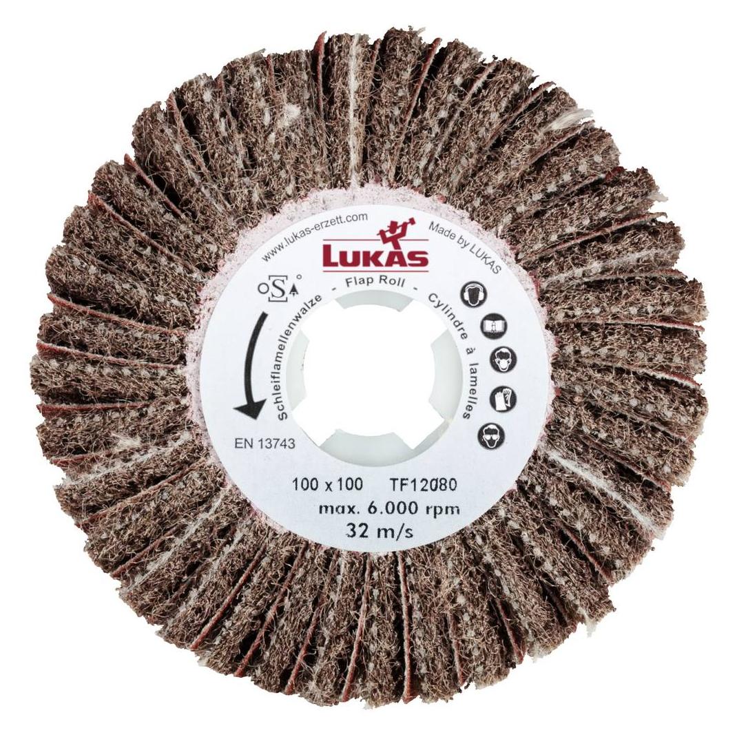 Lukas Lammellenbürste Fächerschleifer 100 x 100 mm Körnung 80 A104/80 mittel (A22881001000104)
