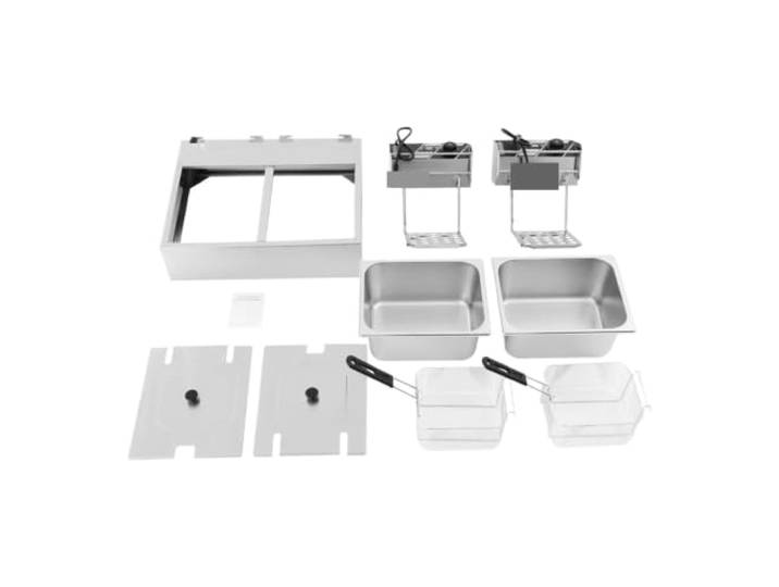 Doppeltank-Fritteuse Aus Edelstahl, 2500 W, Professioneller Elektrobetrieb