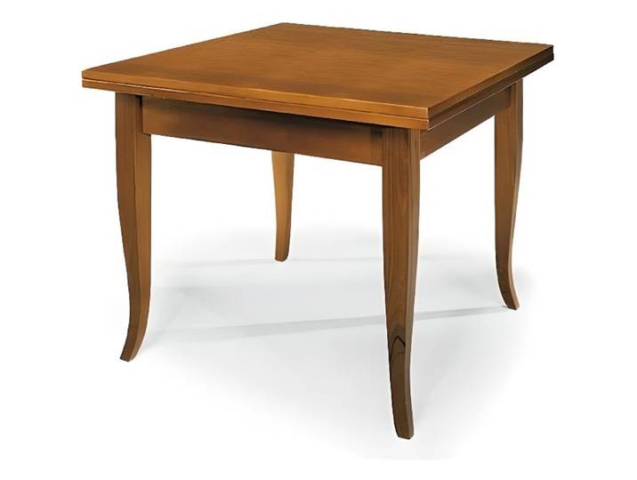 Table à livre carrée en noyer - Table extensible classique - Marron - Bois - Panneaux de particules - Carré