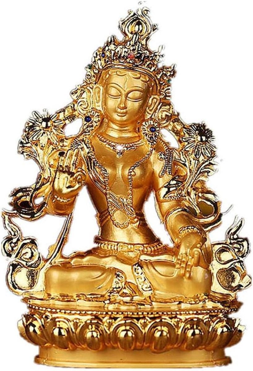 Boeddha Beeldje Goudkleurig Decoratie Figuur Hoogte: 14 cm