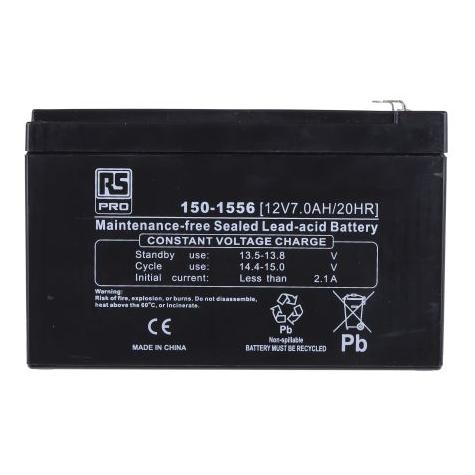 RS PRO 12V7A Lead acid Flame retardant case (7000 mAh, 12 V) (1501556)