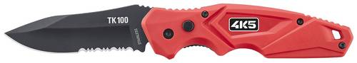 4K5 Tools TK 100 DropPoint Knife 600.100A Klappmesser mit Holster Rot, Schwarz