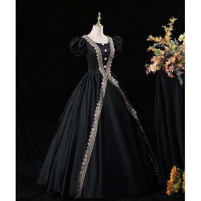 Gotisch Viktorianisch Vintage inspiriert Kleid Partykostüm Abschlussballkleid Prinzessin Shakespeare Einfarbig Ballkleid Kostüm Damen königlich Halloween Karneval Valentinstag Party Abendgesellschaft