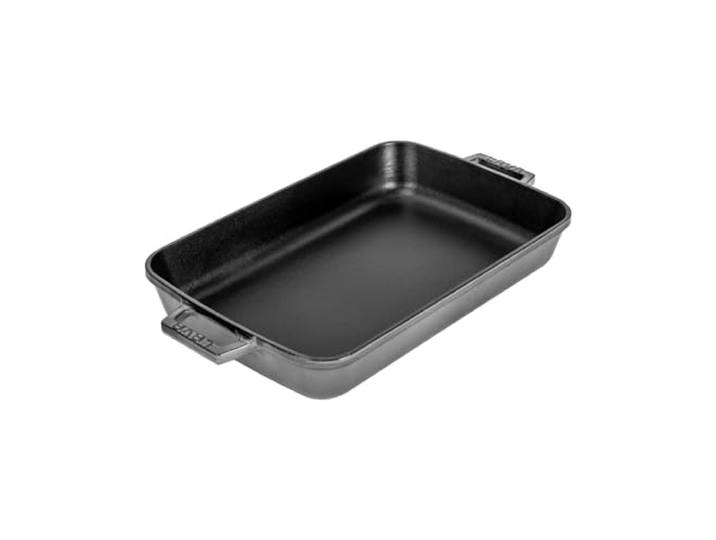 Lava Premium Serie - Gusseisen Rost und Backblech, rechteckig, 26x40 cm, Majolic Grau