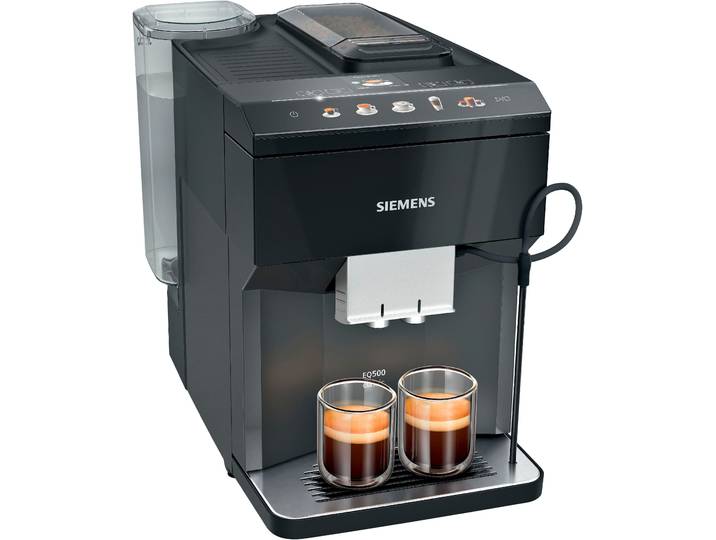 SIEMENS Kaffeevollautomat EQ500 classic TP513D09, viele Kaffeespezialitäten, OneTouch-Funktion , schwarz (klavierlack schwarz), B:26,5cm H:37,3cm T:44,8cm, Kaffeevollautomaten, intuitives Farbdisplay, automatische Dampfreinigung, schwarz, Kaffeevollautomat