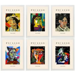 POSTER Set Mit 6 Illustrationen Von Pablo Picasso Dunkel A3 Weißer Rahmen