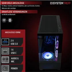 Systemtreff Gaming PC G255671 (1000 GB, 32 GB, AMD Ryzen 7 5800X), PC, Schwarz