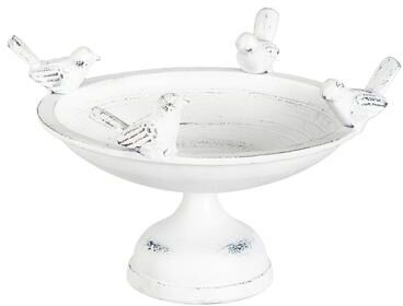 Evergreen 12 in. Perched Birds Metal Tabletop Bird Bath