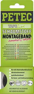 Petec Klebeband Power-Montageband Schwarz Sb 87122
