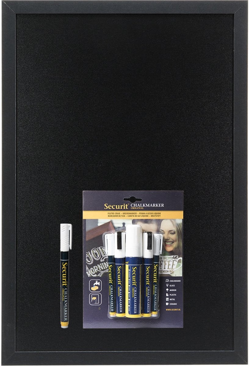 Securit Krijtbord inclusief 6 krijtstiften - 40 x 60 cm