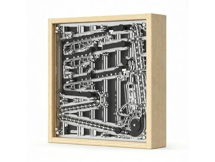Kugeluhr, Mechanische Tischuhr, 4-Kugel-schiene Mit 45 Stahlkugellagern, Anzeige Von Oben Nach Unten: Minuten, Einer/Zehner, Stunden, Für Wohnzimmer, Schlafzimmer, Nachttisch