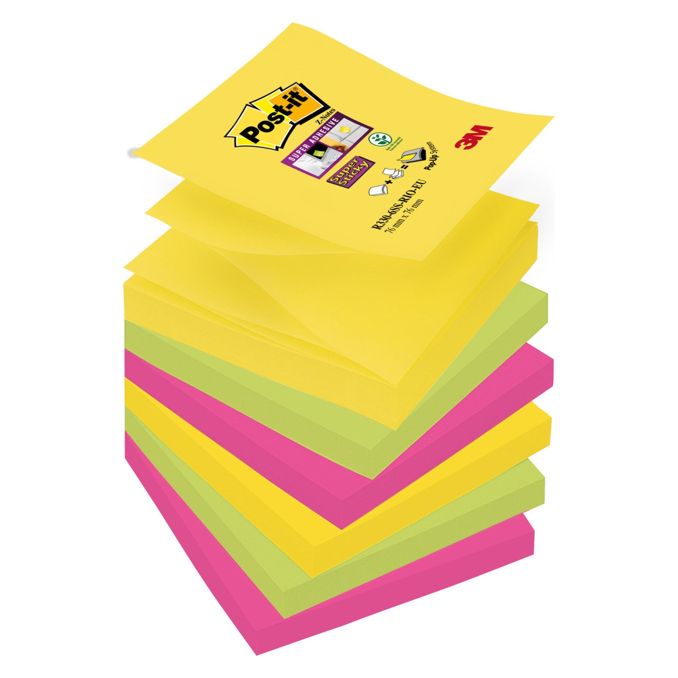 Post-it Super Sticky Z-Notes (76 x 76 mm) (R330-6SS-RIO)