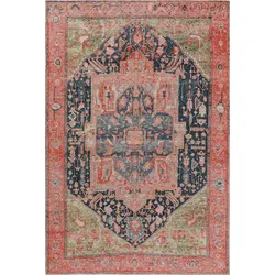 benuta Pop Flachgewebeteppich Stay Pink 155x235 cm - Vintage-Stil Teppich im Used-Look