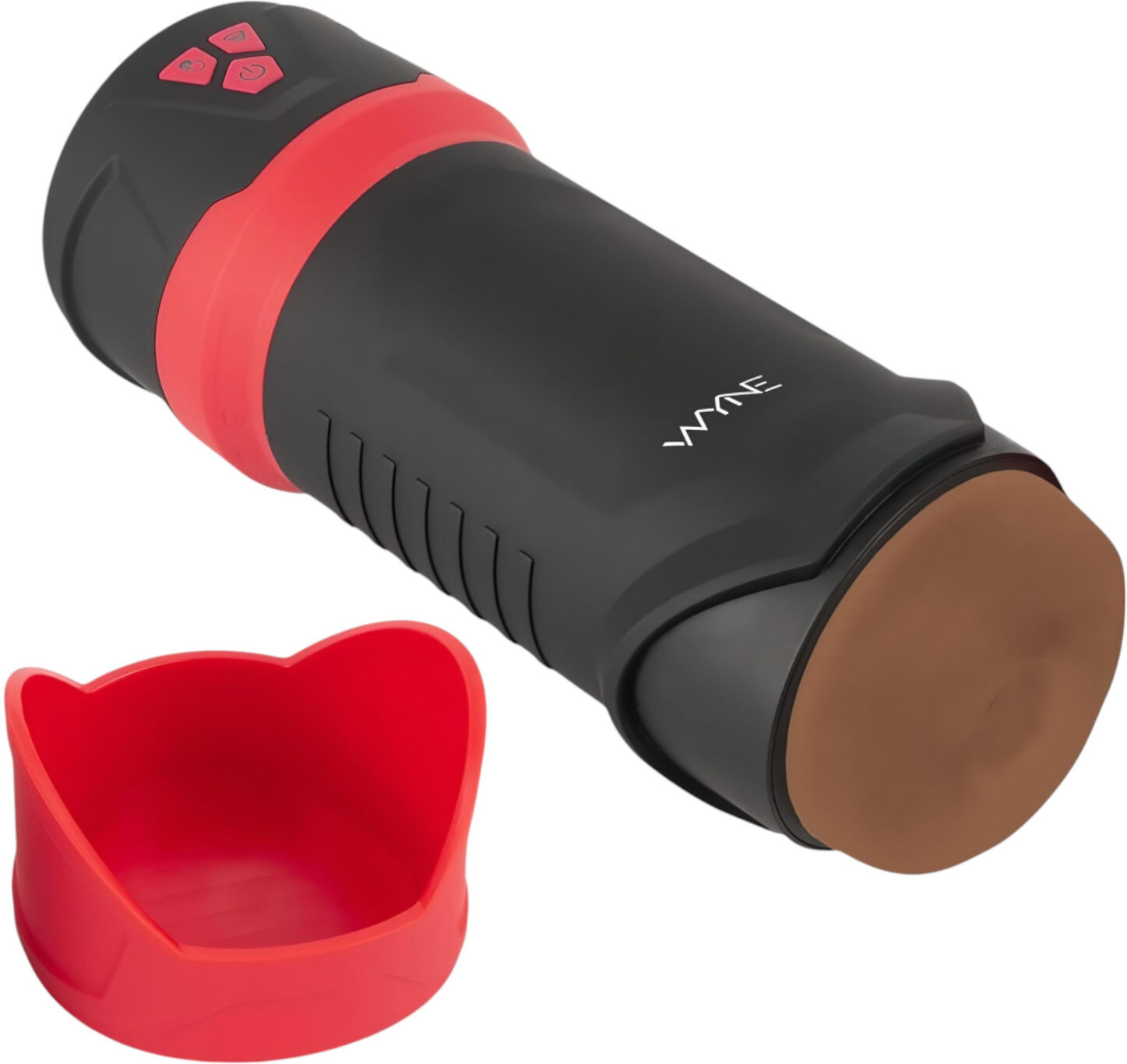 WYNE 04 - cordless vibrating and sucking masturbator (brown)