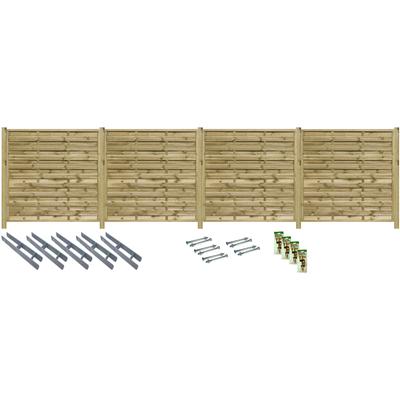 Sichtschutzelement TETZNER & JENTZSCH "EDMONTON 2", beige (natur), H:180cm, Massivholz, Stahl, Zaunelemente, kesseldruckimprägniert