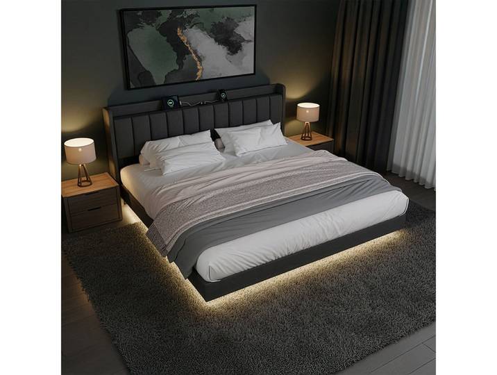 HOME DELUXE Bett LED Bett schwebend - MELURA 200 x 200