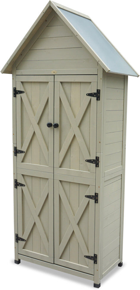 Dakota Fields Carberg Solid Wood Steep Slope Storage Shed Gray 84cm W X 45cm D X 178cm H