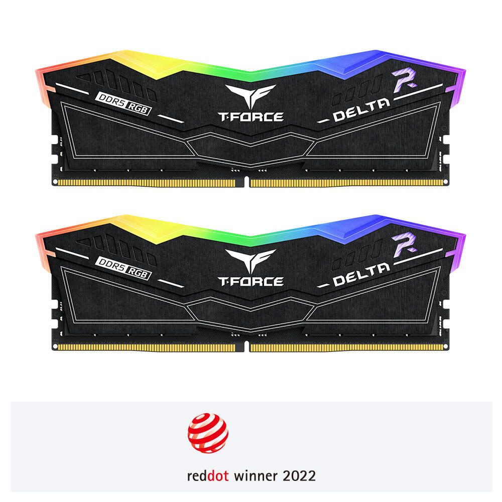 Team Group T-Force Delta RGB DDR5 Desktop Memory schwarz - 32 GB. 6.400 MHz FF3D532G6400HC40BDC01
