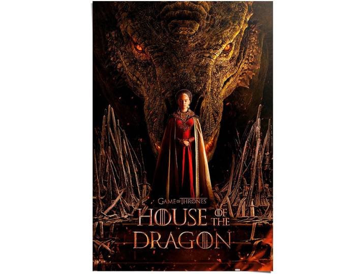Poster REINDERS House of the Dragon - dragon throne , rot (farbe bild(er): rot), B:61cm H:91,5cm T:0,1cm, Papier, Bilder, Poster