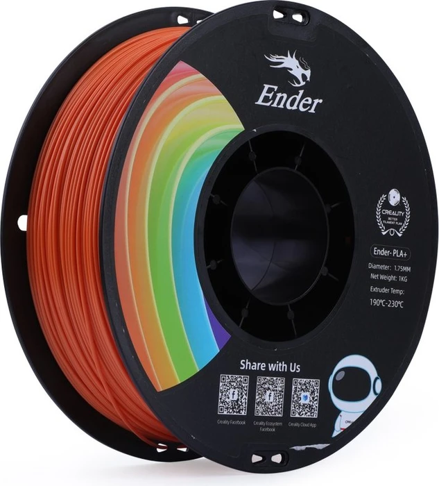 Creality PLA+ Filament Orange, 3D-Filament (orange, 1 kg, 1,75 mm, auf Rolle)