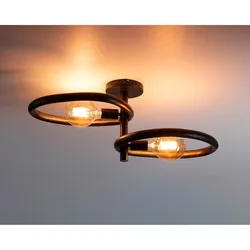 designline »Pebble« Deckenleuchte 2 flammig / arctic schwarz