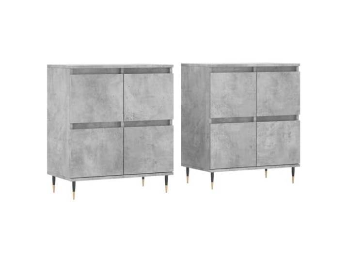 GHVBNMF 2er Set Sideboard Betongrau 120x35x70 cm Holzwerkstoff Schrank Zwei moderne Anrichten in Beton-Optik für Wohnzimmer und Flur. Bieten viel Ablagefläche und standfeste Konstruktion.