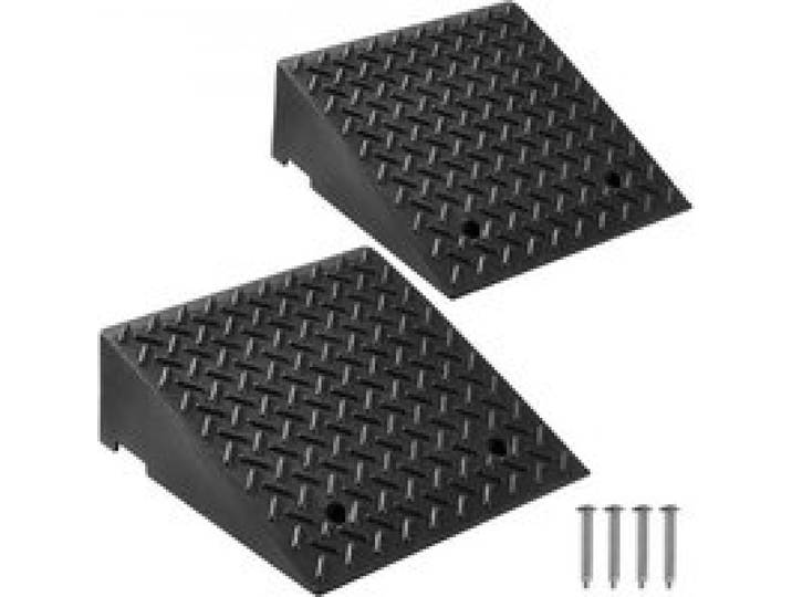 VEVOR Rampe de Trottoir, Hauteur 18 cm, Rampe de Seuil, Lot de 2 Rampes Accès Antidérapantes Robustes, Capacité de Charge 3,175 tonnes, pour Passage de Fauteuils Roulants, Poussettes, Motos, Voitures