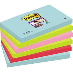 Post-it Haftnotiz 6556SMI 127 mm x 76 mm Türkis, Neongrün, Neonpink, Mohnrot 540 Blatt