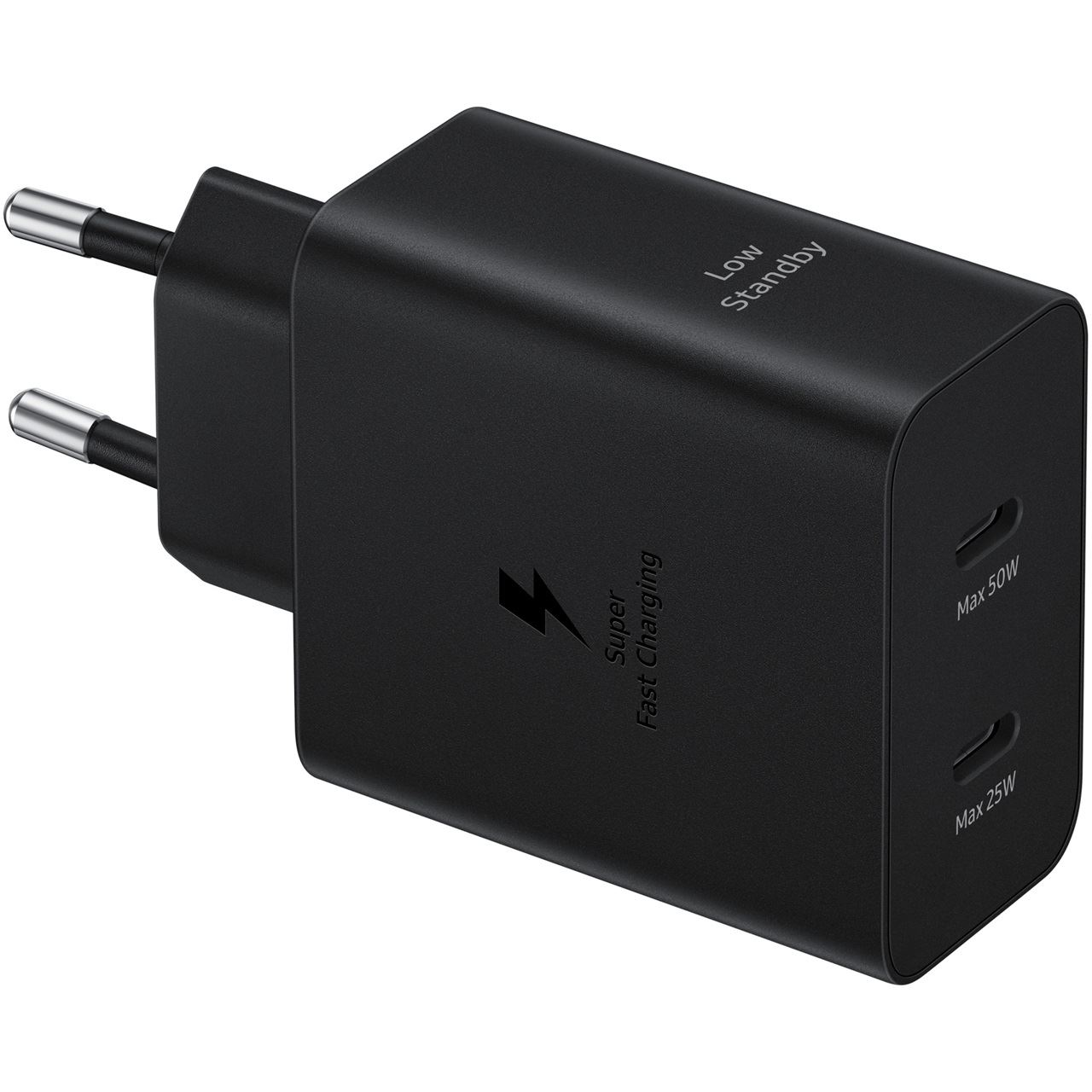 50 Watt Samsung Schnellladegerät 2xUSB-C +USB-C Kabel 1,8m schw