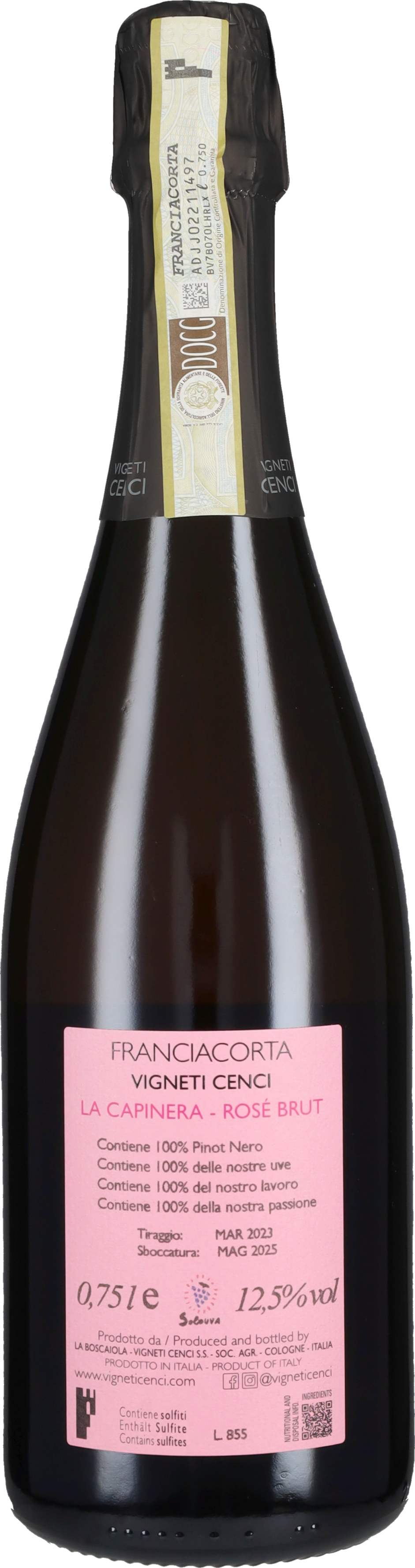 Franciacorta Rosé Brut La Capinera Vigneti Cenci