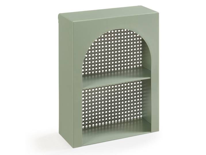 [en.casa] Wandregal Jäller I., Grün, Metall, 30x40x13 cm, Wohnzimmer, Regal, Wandregal