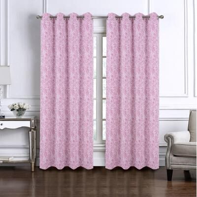 RT Designer Collection Liana Leaves Woven Jacquard Window Curtain