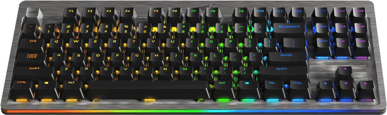 Mountain Everest Core - Tastatur - mit Mediendock - Hintergrundbeleuchtung - USB-C - QWERTZ - Deutsch - Tastenschalter: