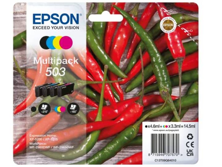 Epson 503 Chillies Genuine\, Multipack\, 4-colours Ink Cartridges - C13T09Q64010