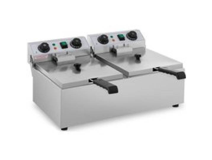 Friteuse électrique professionnelle restaurant 2 x 10 litres minuterie 14_0001785