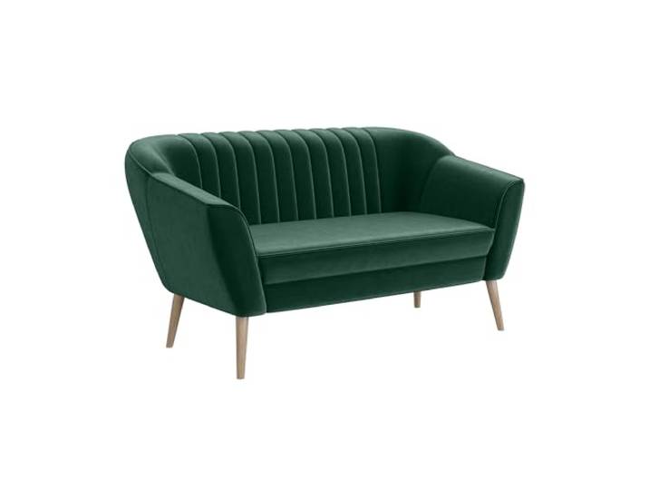 MEBLINI Mini Sofa 2-Sitzer für Wohnzimmer - Mini Lounge für Zwei Personen - Küchensofa - Sofa Klein - KAIA - 2 - Grün Samt