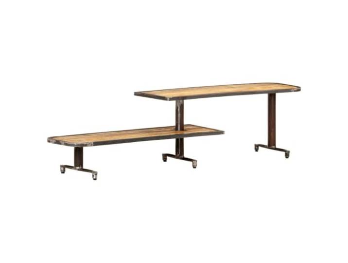 HEFZGDB TV-Schrank 160x30x40 cm Massivholz Mango Industrieller Look Lowboard mit Höherer und Unterer Ablage für Wohnzimmer Schlafzimmer Massiv Mangoholz Hartholz Handwerkskunst