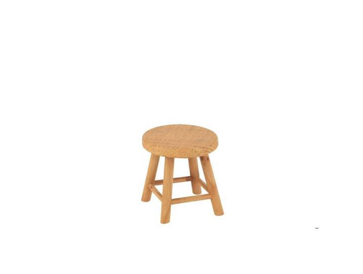 J-Line tabouret Rond - rotin/bois - naturel